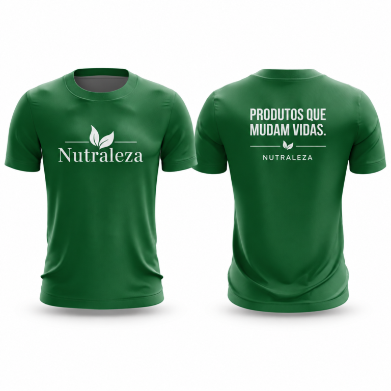 Camiseta Nutraleza verde frente e costas